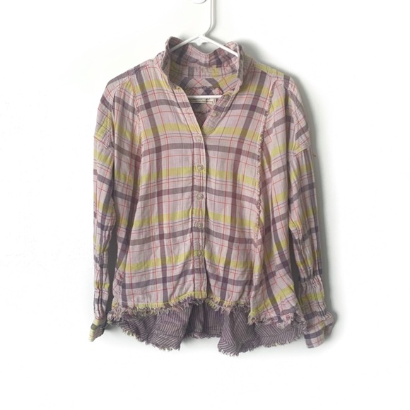 FP Seeking Starlight Plaid Distress Flannel Sz XS - Picture 3 of 7